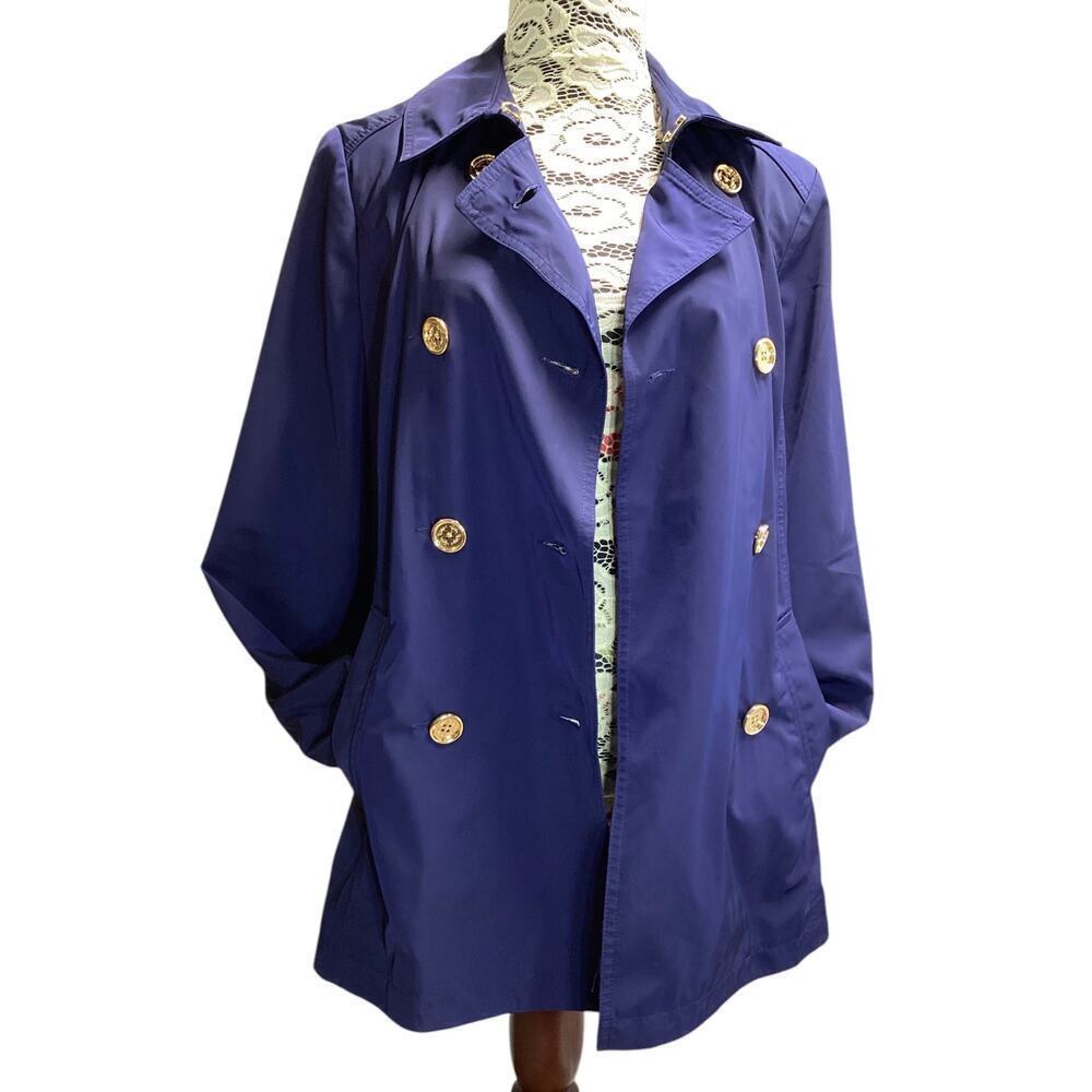 Lilly Pulitzer double breasted trench coat Medium navy